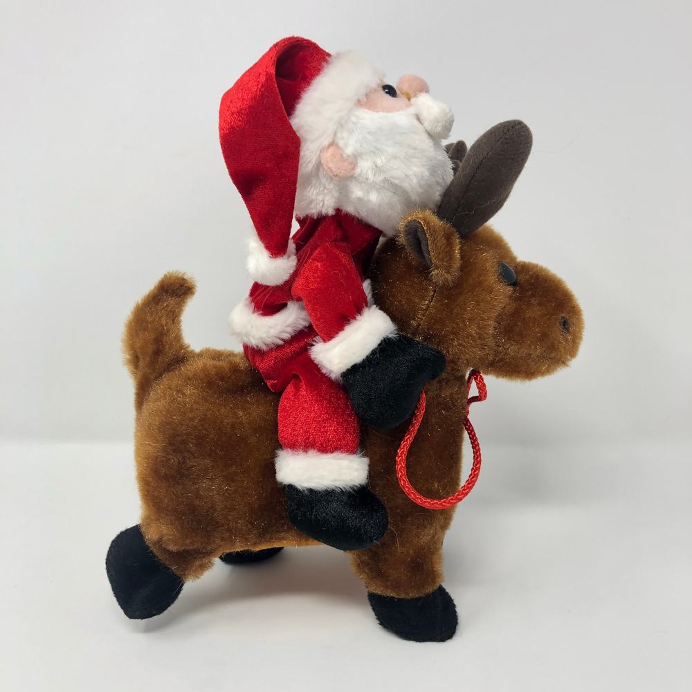 Christmas Dan Dee Collector's Choice Santa Riding Reindeer with Music 10.5"